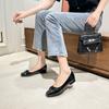 Women Comfort Slip On Flat Heels Loafers 2025 Autumn New Bow Casual Pu Leather Casual Shoes Woman Shallow Square Toe Flats Shoes