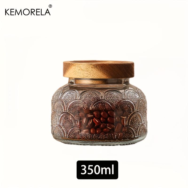 1/3 stk Retro Glasskrukker med Eplemønster, Forseglede Oppbevaringskrukker med Stor Kapasitet for Tørket Frukt, Snacks og Godteri, Gjenbrukbare