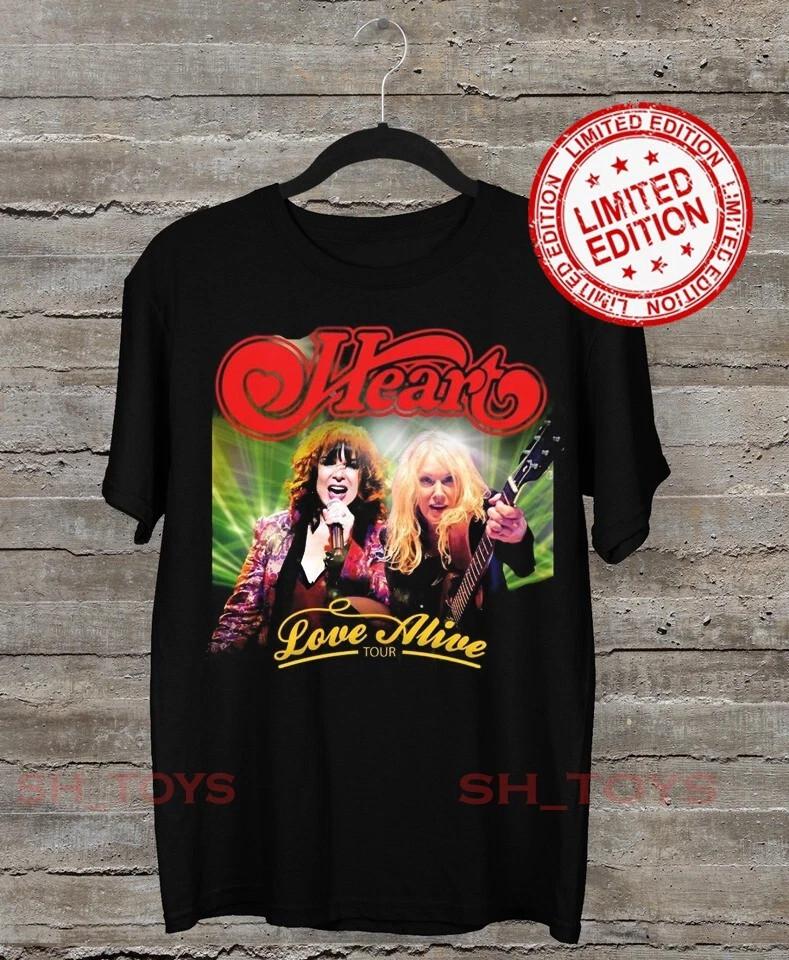 Heart Band Rock Love Alive Tour Black  Full Size S-5XL Unisex T-Shirt XXL