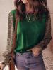 Autumn 2025 Women's Fashion Pullover: Multi-Color Ruffle Sleeve Round Neck Sweater