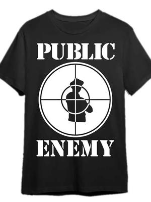 T-shirt in cotone con logo Public Enemy | Taglia L da uomo in puro cotone a maniche corte