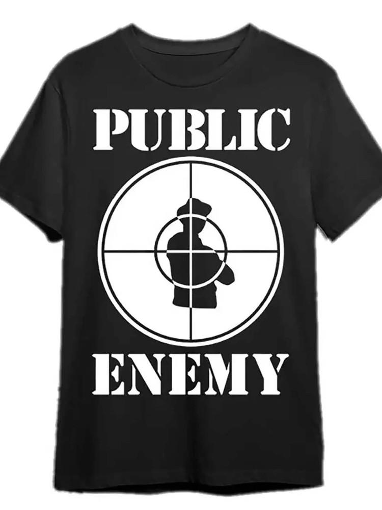 

Public Enemy Logo Cotton T-Shirt | Large Men s Pure Cotton Short Sleeved 2XL