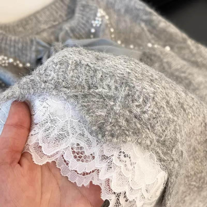 Pullover für Damen Herbst Winter Verdickt Warm Gestrickt Dehnbar Langarm Oversize Oberteile