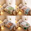 Skin Friendly Cartoon Flannel Blankets Coral Velvet Bed Blanket Bear Throw Blanket  Home