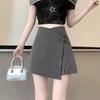 2024 Summer High Waist Plus Size Chinese Style Irregular Skirt Shorts - Slimming Midi Design
