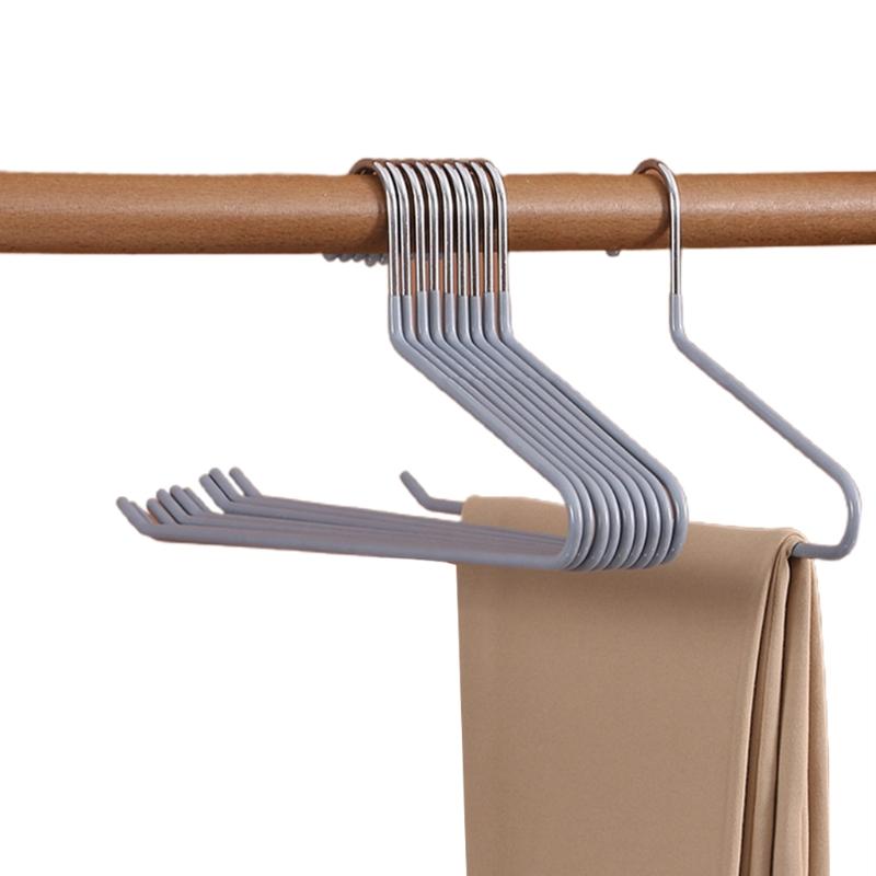

5/10 шт. вешалки для брюк с нескользящим покрытием, тонкие, экономящие место, открытые, многофункциональные, для легкого скольжения, стойка для брюк и одежды 5 pcs серый