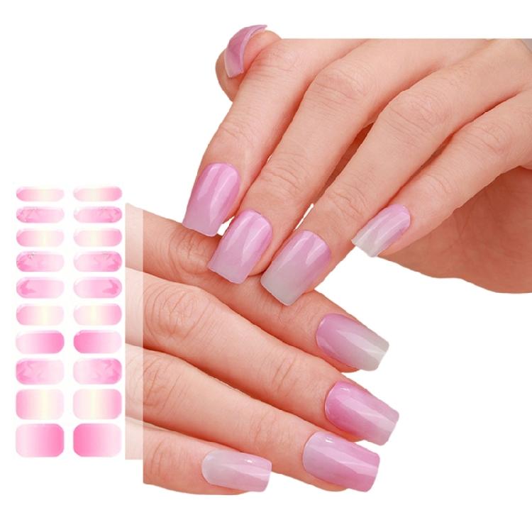Nails Polish Stickers Semi Cured Gels Nail Strips Light Required Gels Wraps
