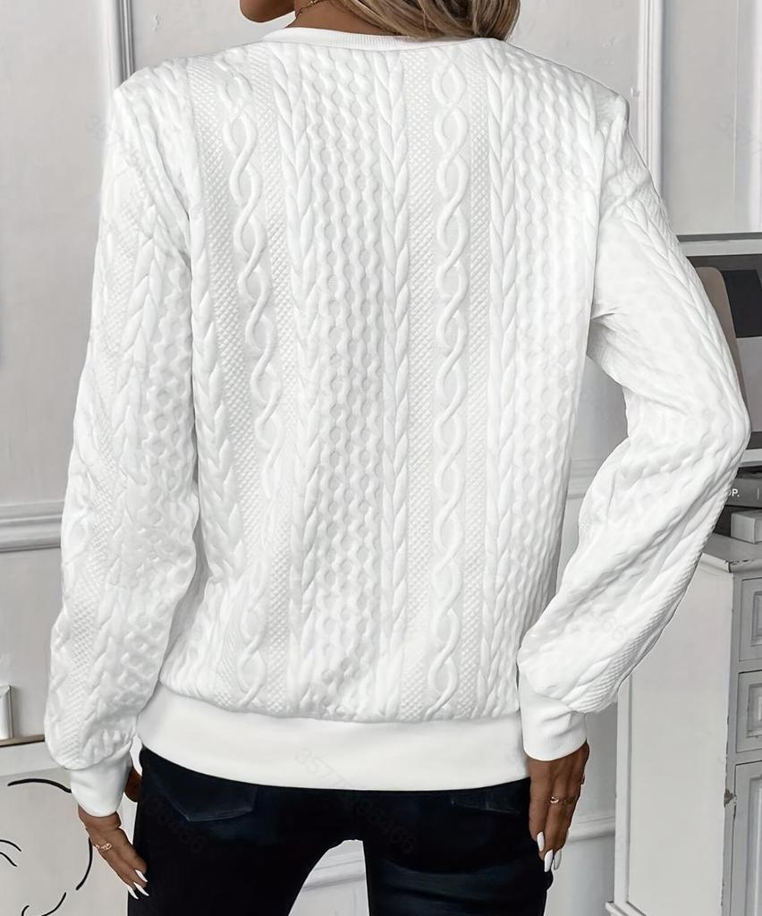 2024 Herbst Damen Texturiertes Sweatshirt mit Reißverschluss Y2K Einfarbig Langarm Lässige Pullover Hoodies Damen Locker Streetwear Sweatshirts