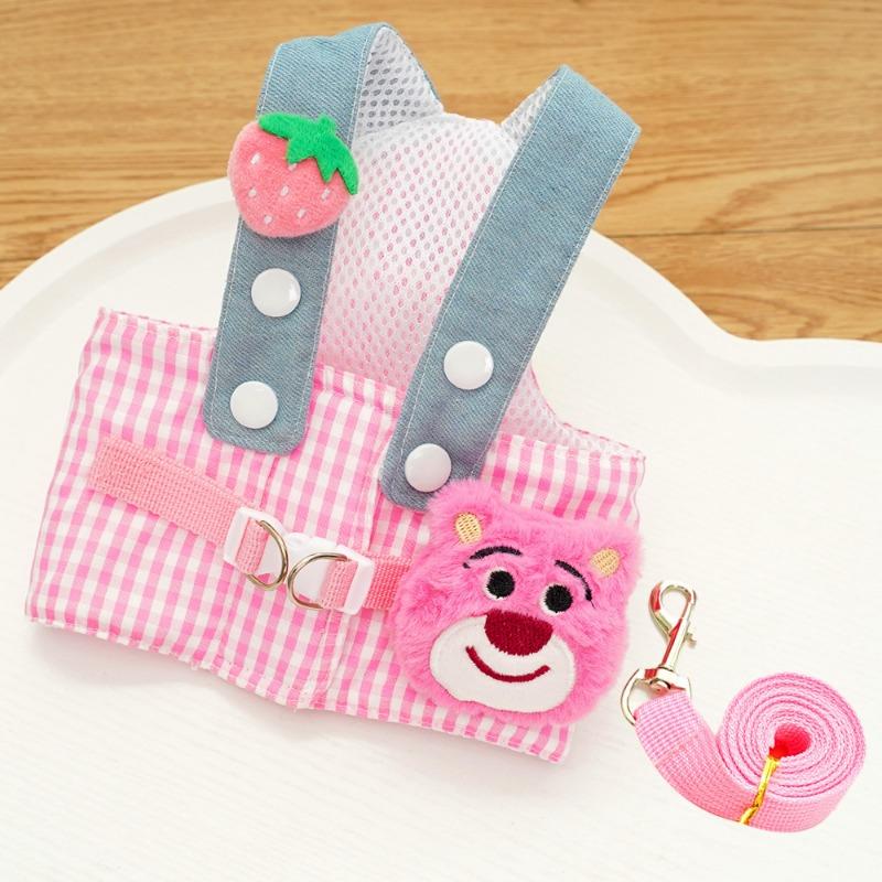 Pet Dog Chest and Shoulder Straps, Leash, Sun Hat Set, Cat and Dog Clothes, Going Out Cat
