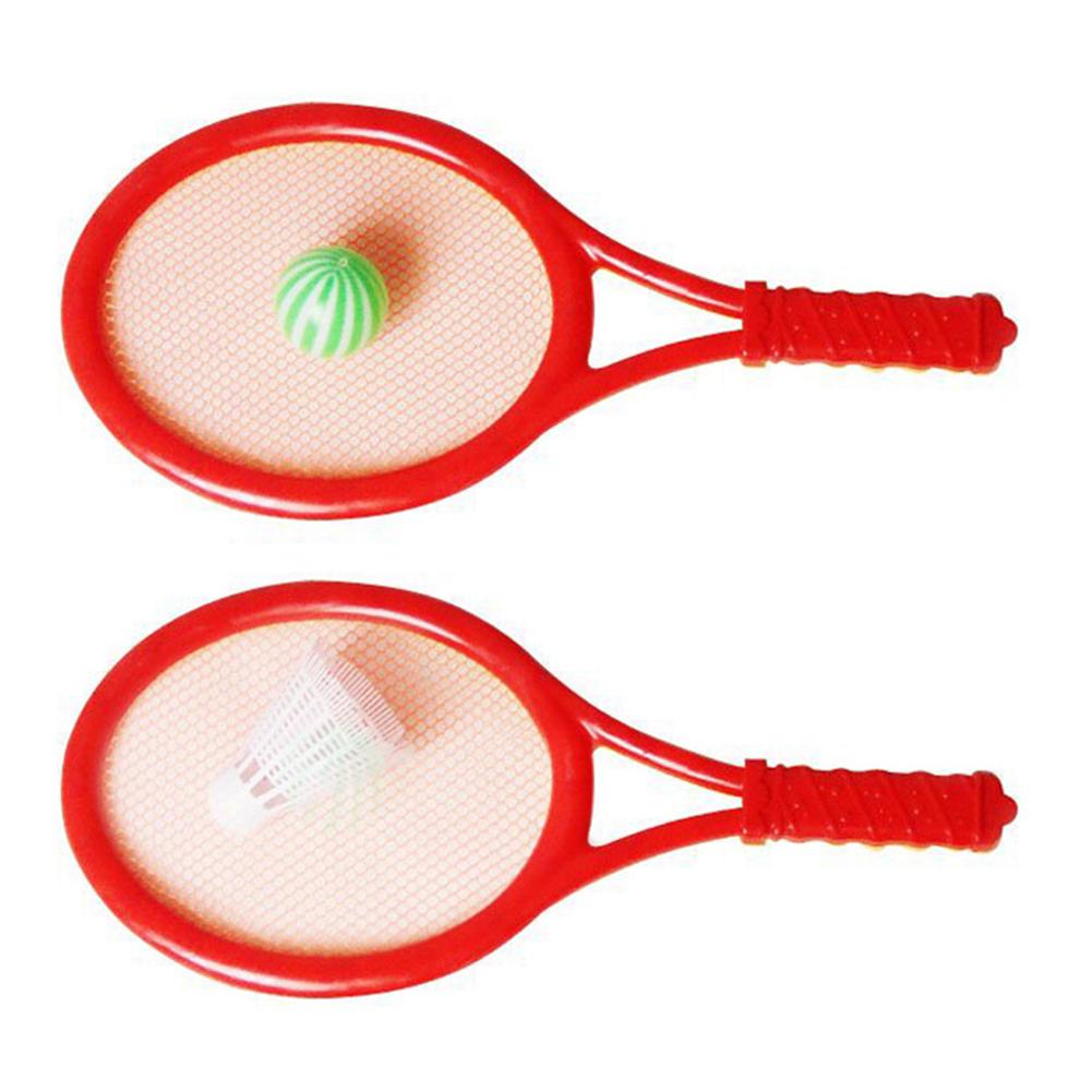 Plastic Rackets Set Tennis Racquets Battledores with Tennis and Badminton Children Sports Toy Random Color