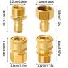 4-Pc High-Pressure Quick Disconnect Adapters, M22-15mm To 3/8", Solid Brass for Electric Pressure Washers