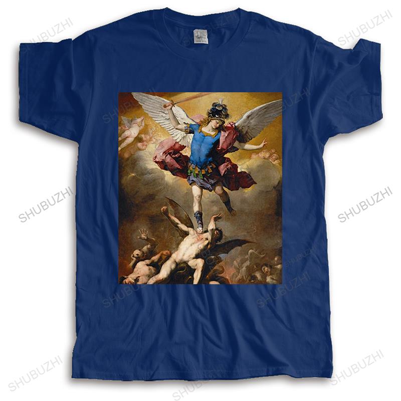 Cotton Unisexy Color Tshirt Unisex Summer Casual Tees St Michael The Archangel Artwork New Unisexs Short Sleeve T Shirts Print Tshirt