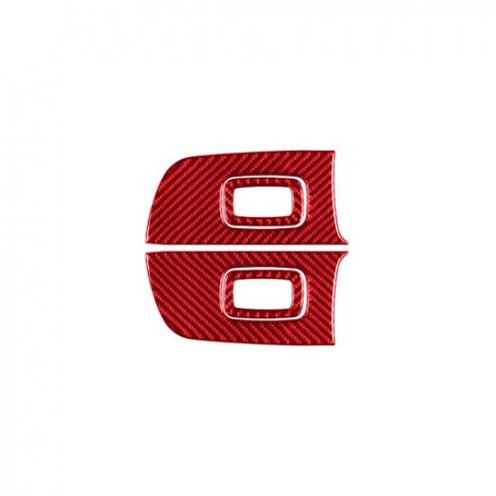 4x Red Carbon Fiber Inner Rear Door Window Switch Frame Cover For Charger 15-22