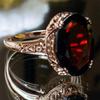 Huitan Retro Red Zircon Ring - Elegant Women's Statement Jewelry for Events