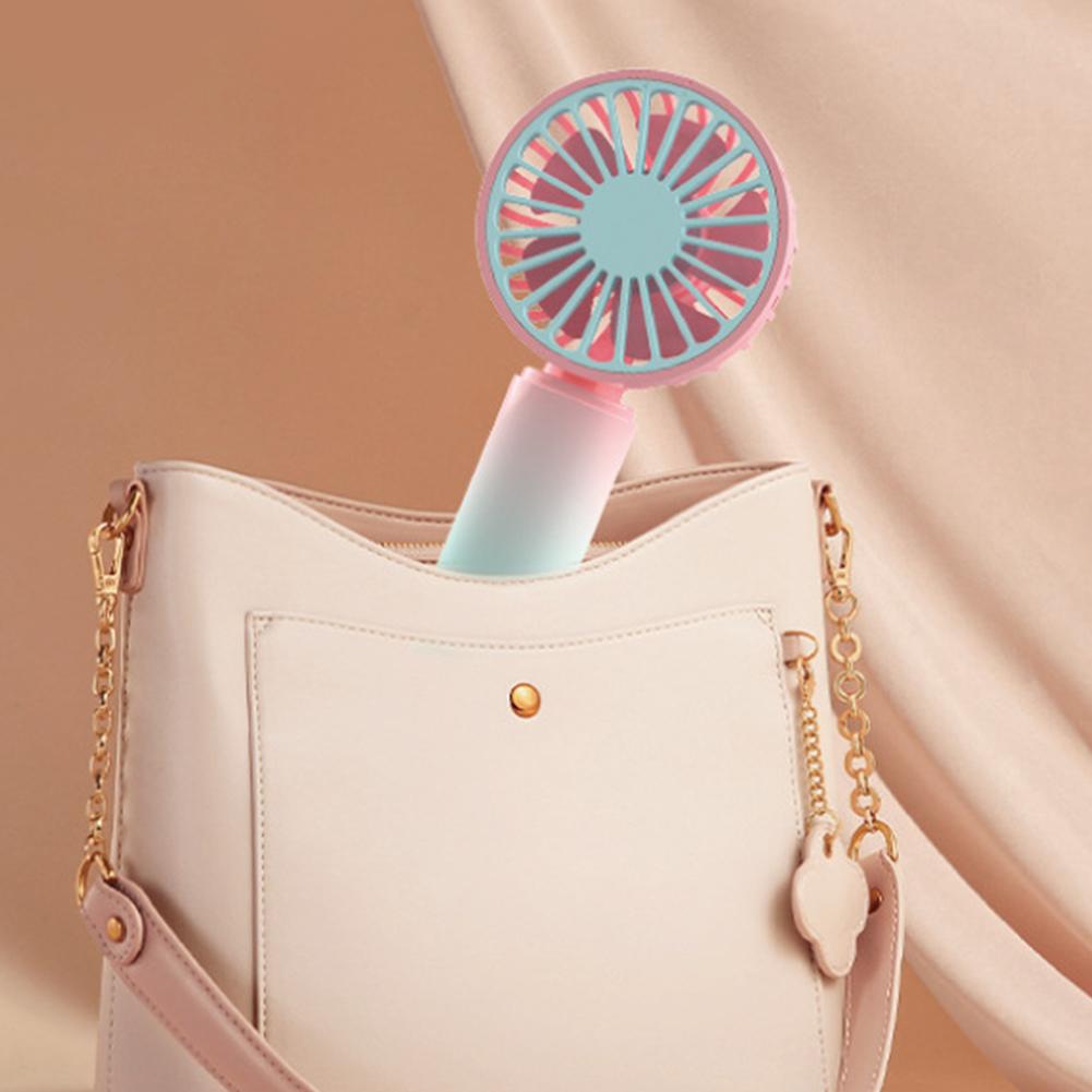 500mAh Cute Mini Fan Portable Pocket Handheld Fan USB Charging Rechargeable Colorful Gradient Cool Air Travel Cooler Cooling Fan