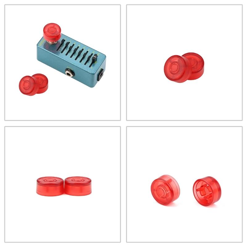 2Pcs Colorful Guitar Effect Pedal Footswitch Toppers, Guitar Foot Nail Effect Pedal Protections Caps Guitar Effect Part