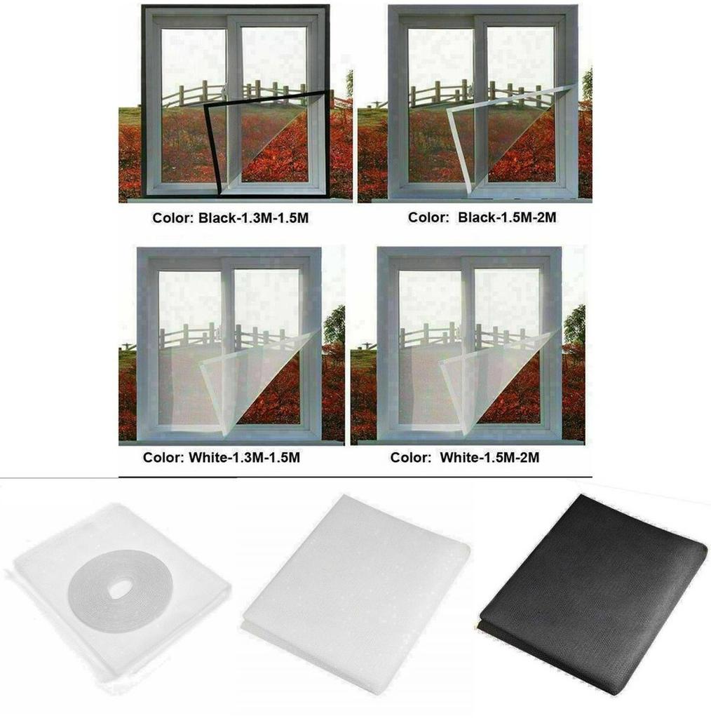 Premium Fenster-Fliegengitter-Türvorhang mit selbstklebendem Netzschutz für Mücken und Insekten