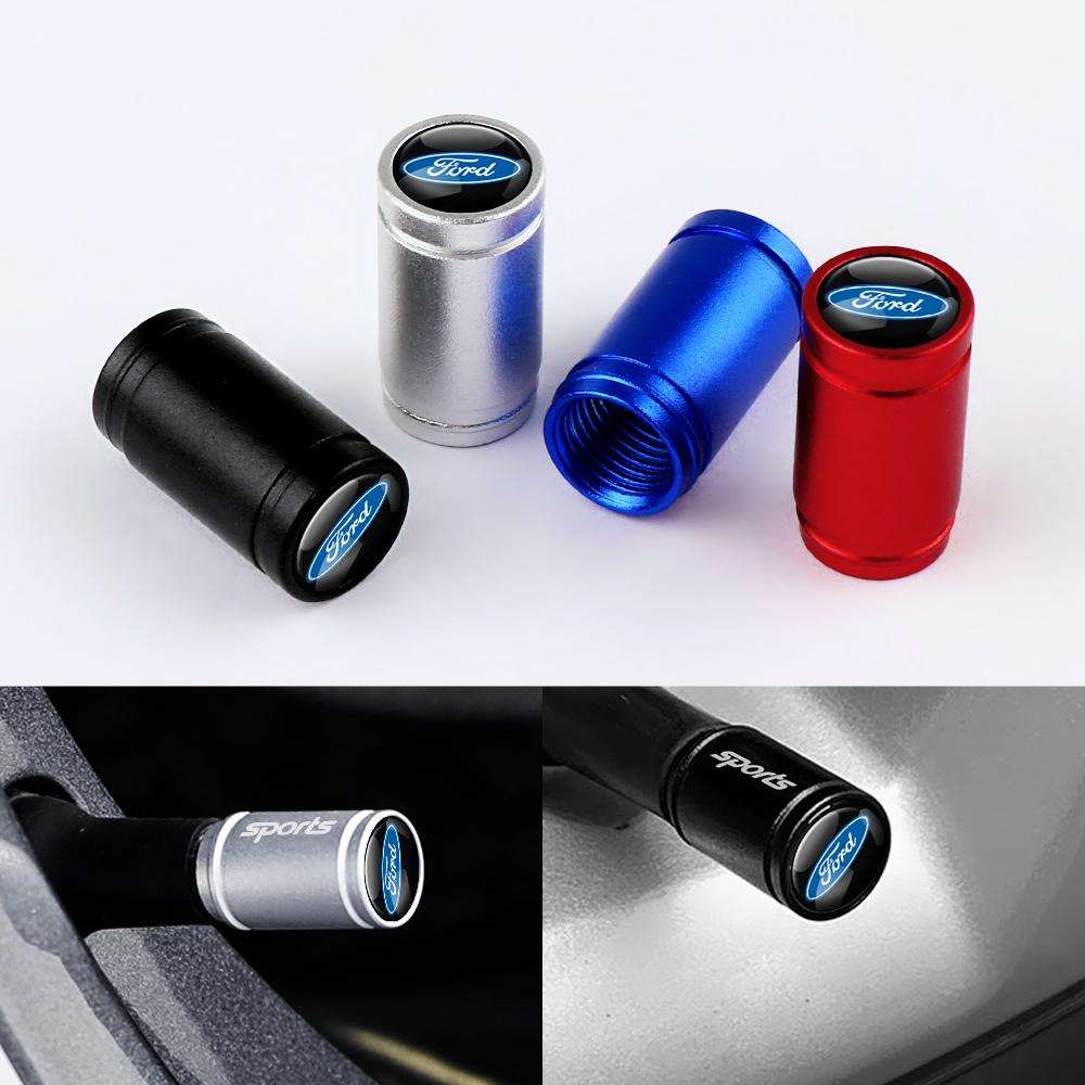 4Pcs Car Wheel Tire Valve Caps Tyre Stem Covers Airdust Waterproof For Ford Fiesta Focus Kuga Mondeo Puma Ranger Mk4 ST Mustang TT6