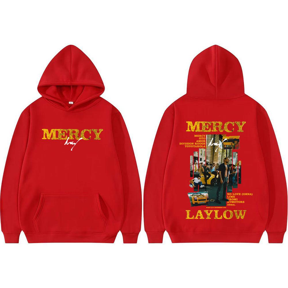 Rapper Laylow Mercy Album Printed Hoodies Men Women Vintage Classic Oversized Pullovers Casual Oversized Long Sleeve Sweatshirts