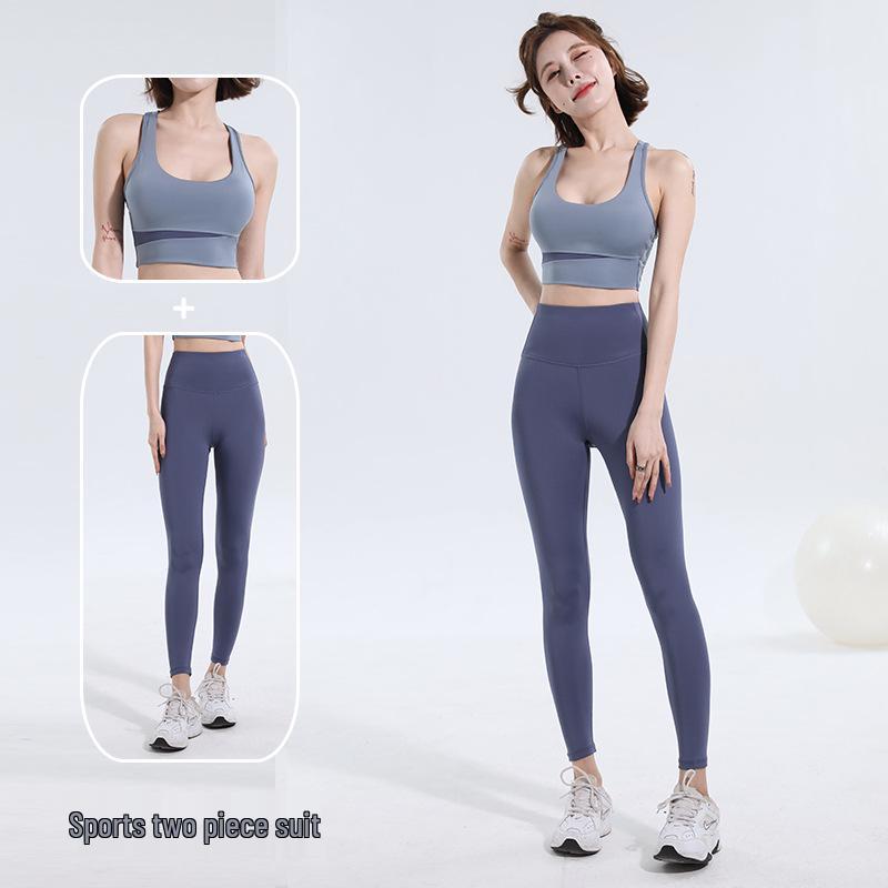 

Цветной блок Комплект для йоги с высокой талией и контролем живота: Противоударный, Утягивающий талию и Подтягивающий бедра комплект с ощущением обнаженности L