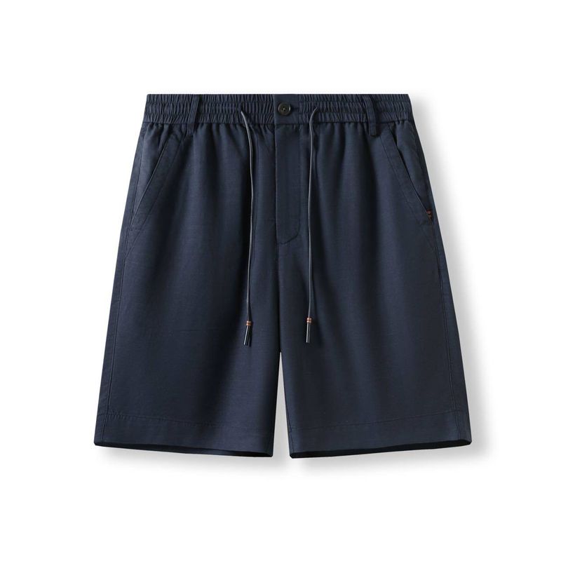 Old Money Style Lyocell Tencel Linen Shorts for Men, Summer Thin Five-Point Pants, Foreign Trade Men's Casual Pants