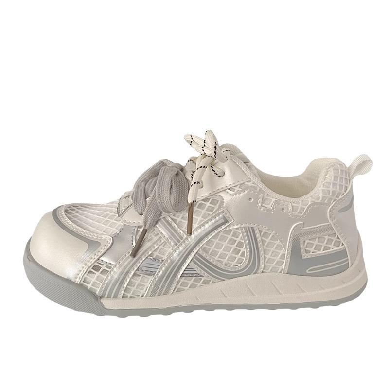 Atmungsaktive Mesh-Damenschuhe mit dicker Sohle, Sommer neu, vielseitig und leicht, Netzschuhe, lässige Sport-Board-Schuhe