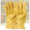 American Motorcycle Vintage Gloves Cowhide Leather Yellow Full Finger Gloves (M)