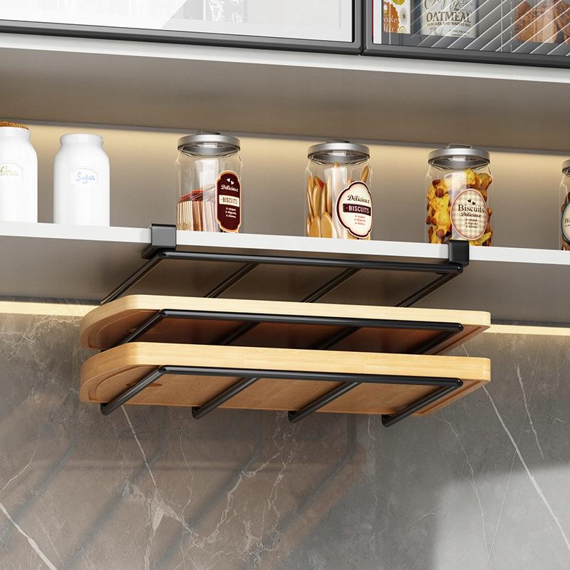 Stand Shelf For Cutting Boards Hanging Metal Black For Kitchen