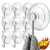 Transparent PVC Suction Cup Hooks Heavy Duty Removable Glass Hook Hanging Towels Keys Holders Kitchen Bathroom Window Hangers