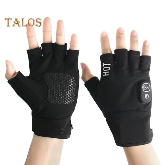 

1 пара перчаток с подогревом и 3 температурными режимами, застегивающиеся на ленту, перезаряжаемые перчатки без пальцев, зимние варежки с подогревом чёрный