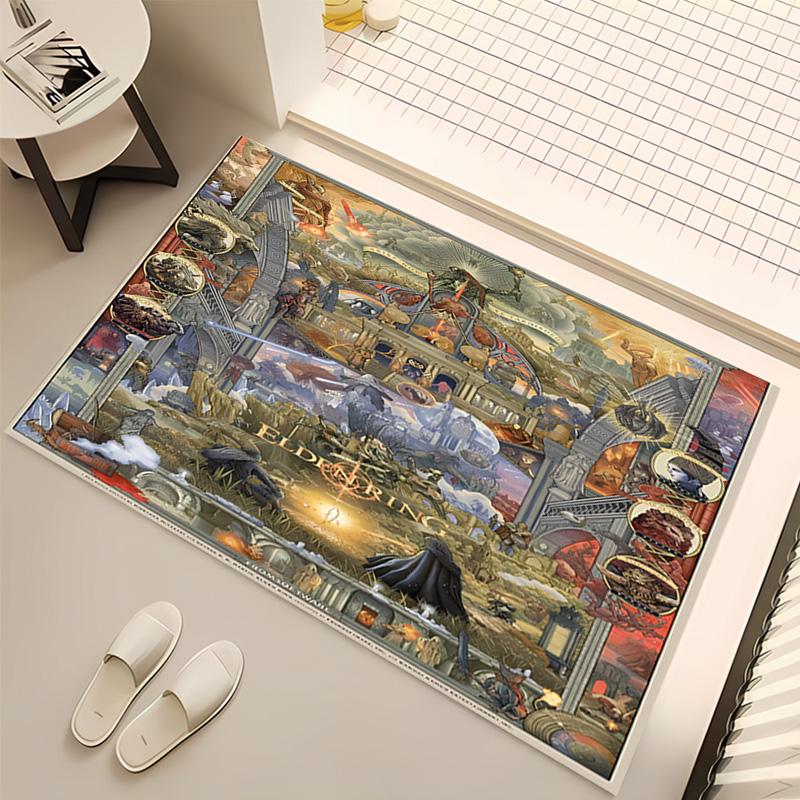 Game E-ELDEN R-RING Print Area Rug - Soft,Washable Non-Slip Indoor Mat,Living Room,Home Office Decorative Rug
