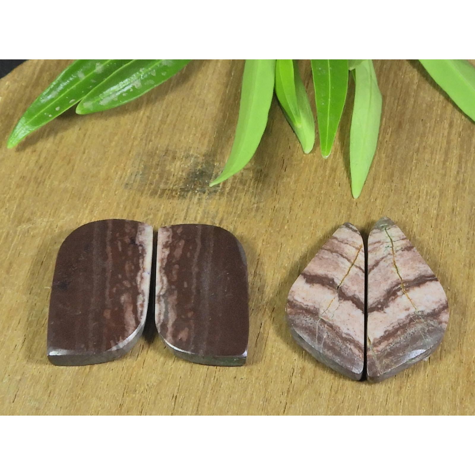 

55Cts. Natural Zebra Jasper Matched Pair Fancy Cabochon Gemstone 2Pair Lot B-218