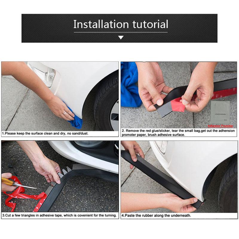 Universelle Auto Frontstoßstangenlippe Splitter Spoiler Gummilippe Schutzleiste Karosserieverkleidung Stoßstangenlippenstreifen Auto Seitenlippe Außenverkleidungen