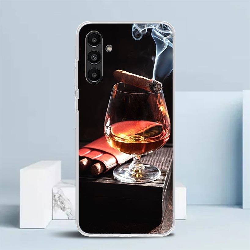 Cigar Whiskey Ice Drink Phone Case For Samsung Galaxy A17 A37 A57 A16 A15 A14 A13 A56 A55 A54 A53 A36 A35 A34 A33 A26 A25 A24 A2