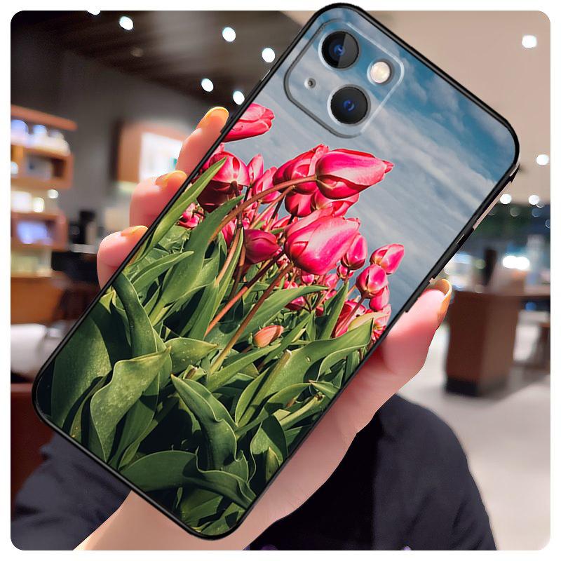 Tulips Flower Case For iPhone 13 Pro Max 16 15 11 12 14 17 Pro Max mini 15 16 Plus 16e 17 Air Phone Cover