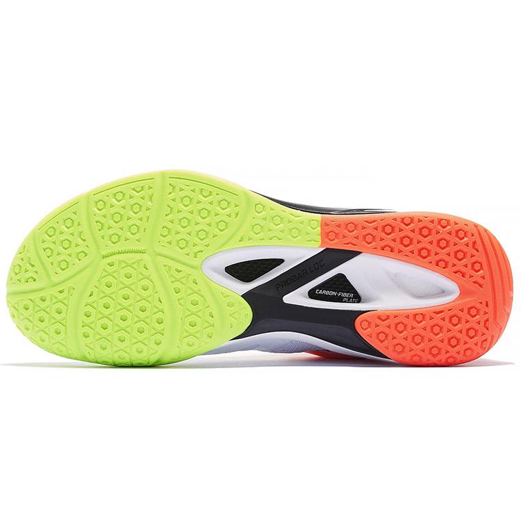 New LiNing Cloud Thunder Cushioned Slip Resistant Abrasion Resistant Breathable Low Top Badminton Shoes Unisex White Red AYAS028-4