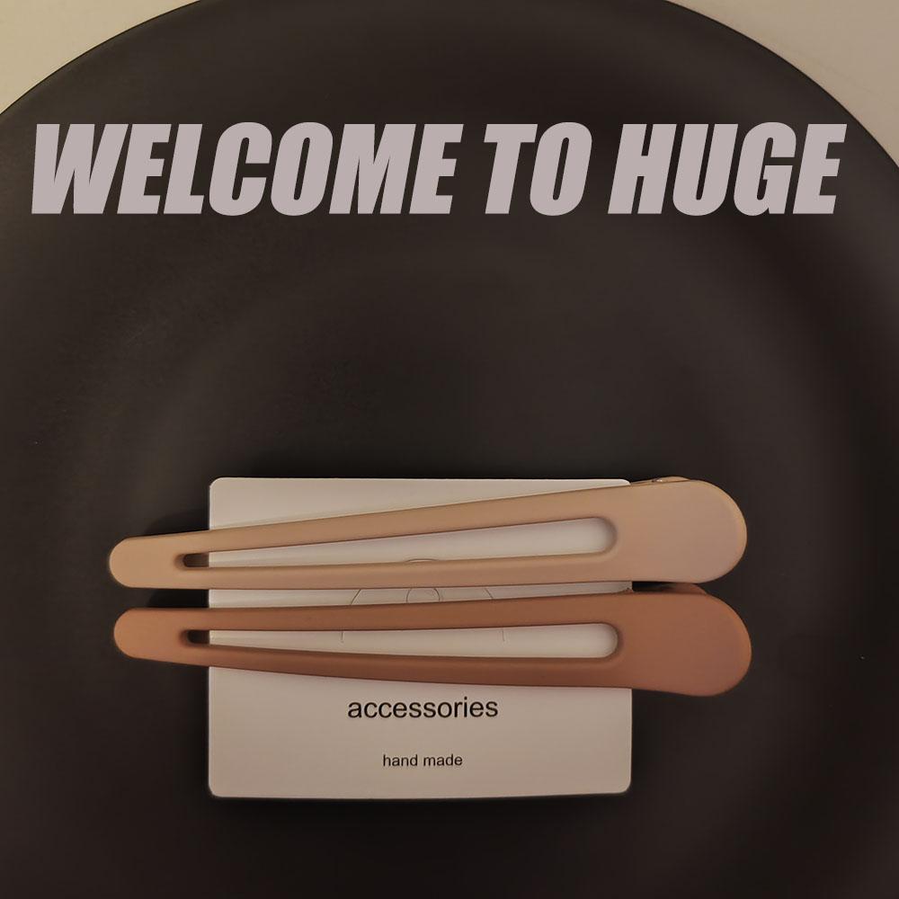 2pc Fashion Big Solid Hairpin Hair Side Clips for Girls Women Ladies Daily Functional Makeup Hair AccessoriesTool