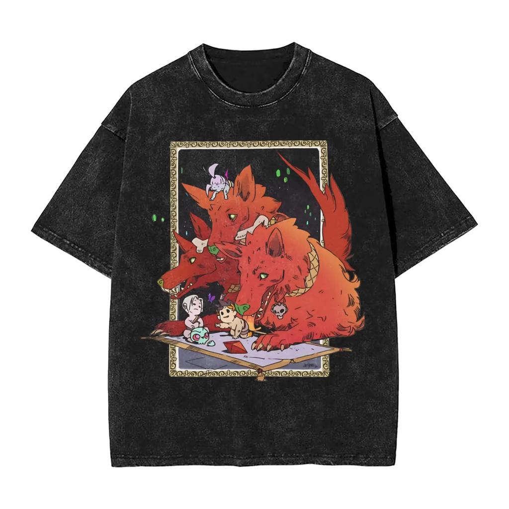 Classic Retro Game Hades Zagreus Funny Graphic Print T-Shirt Men Women Vintage Washed Cotton Y2K Harajuku Unisex Oversize Streetwear Short Sleeve Top