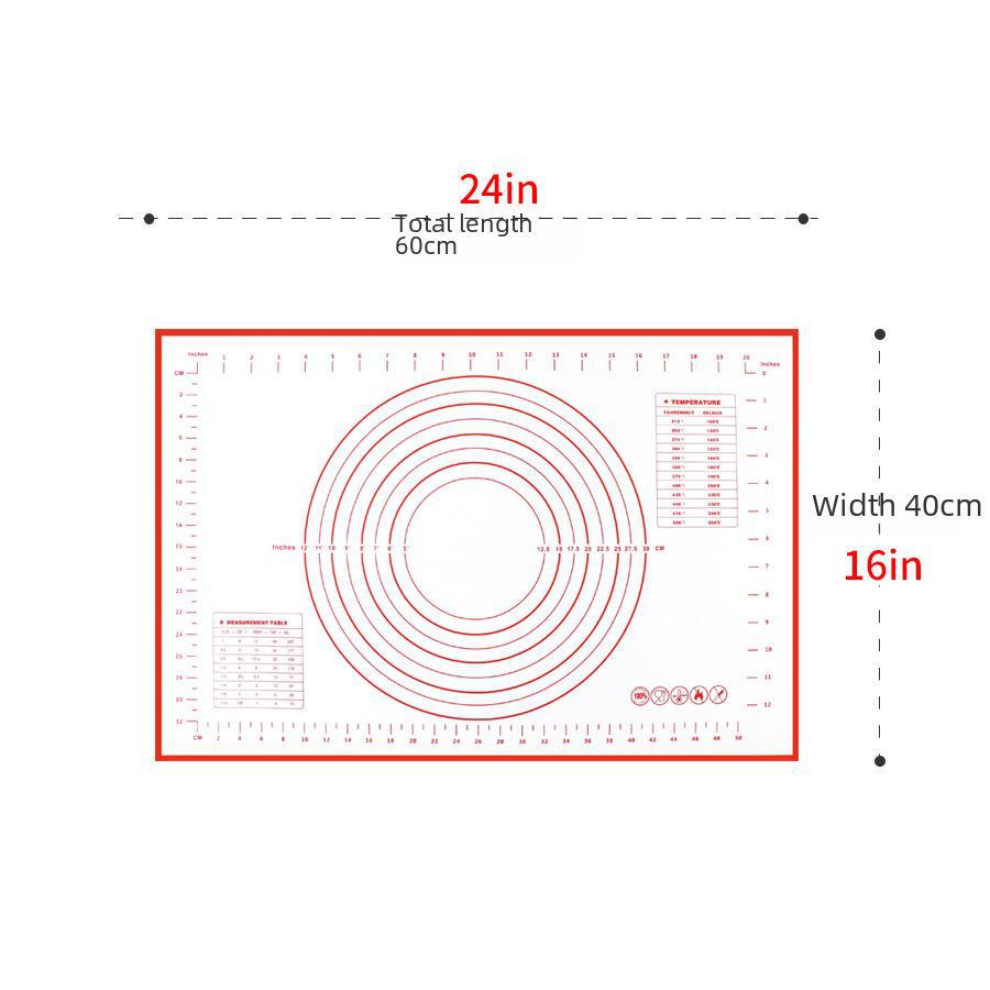 Heavy-Duty Silicone Baking & Kneading Mat with Scale – Heat-Resistant Glass Fiber Rolling Pad