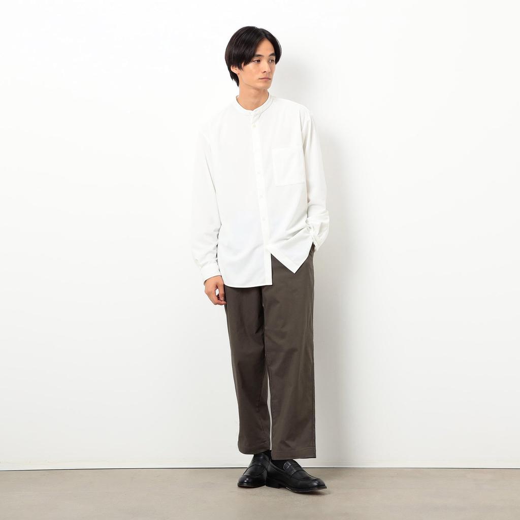 Koszula Comme Ca Ism Tricot ze sztruksowym kołnierzykiem stójką, biała, rozmiar M, 47-30IM06-205