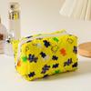 Borsa per Trucco da Viaggio Portatile Minimalista con Fiocco, Grande Capacità, Morbida