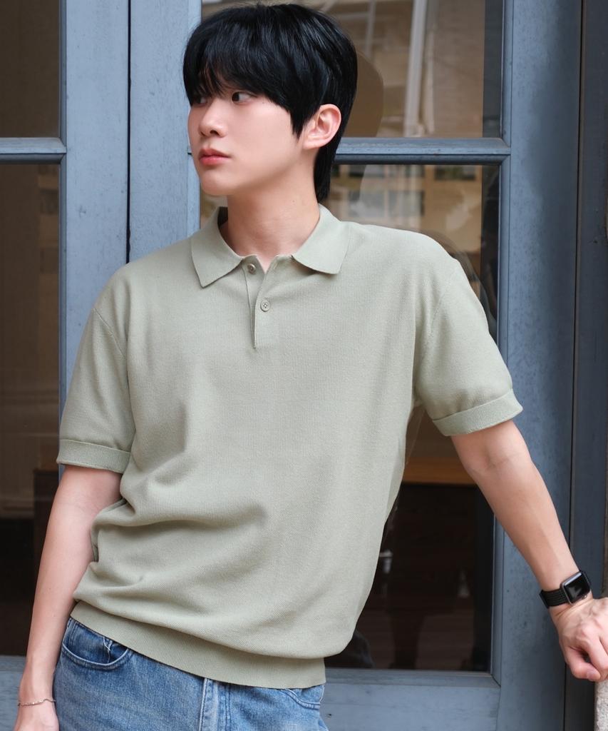 MINDBRIDGE [2Pack] Washable Cotton Blend Collared Short Sleeve Knit - 4 Colors