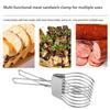 Pinces à découper le bœuf Acier inoxydable Trancheuse alimentaire Pince pour découper la viande Support Outil de découpe facile pour BBQ Pain Légumes Fruits