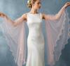 Maniche a Soffio Lunghe Staccabili in Tulle, Maniche Finte Ruffled in Rete Trasparente Off-Shoulder per Abito da Sposa, Abito da Sera/Prom