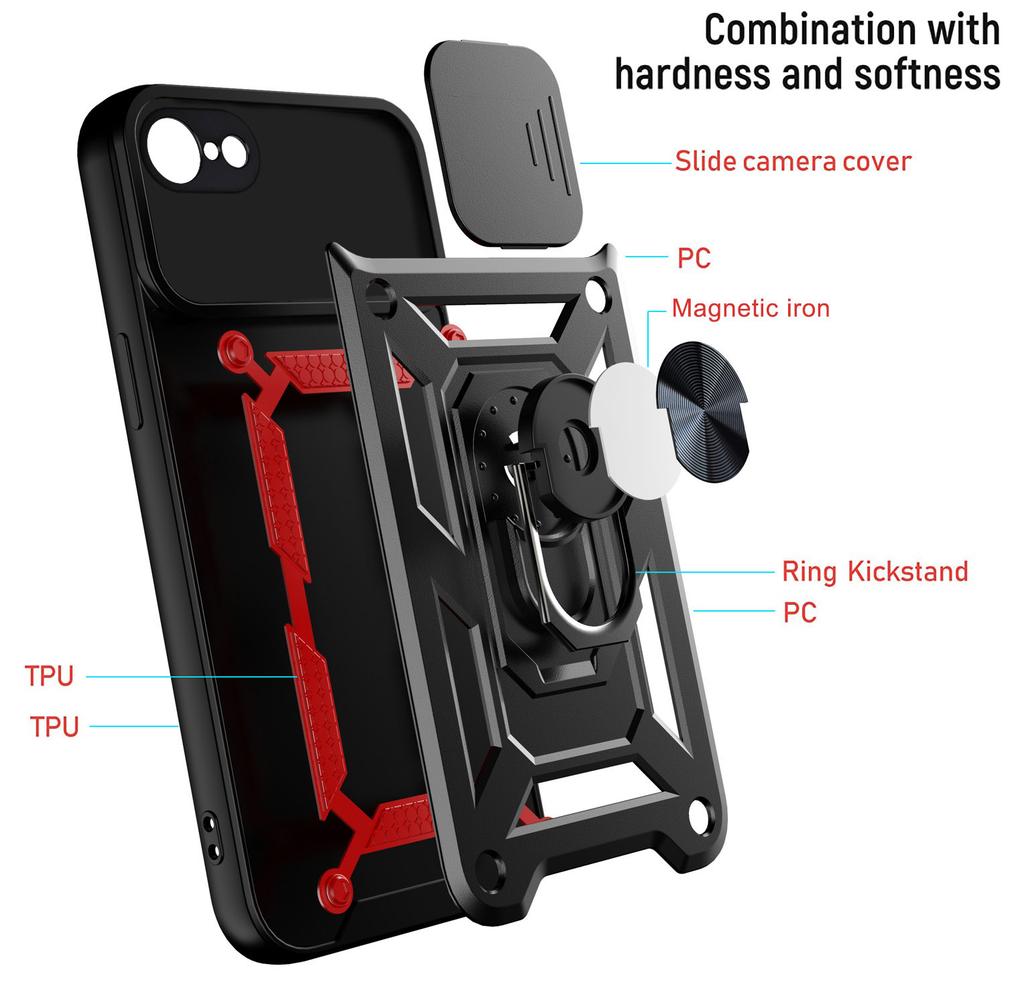 For iPhone SE 2020 Case SE 2022 SE 2 3 SE2 SE3 Shockproof Armor Lens Protector Phone Cover For iPhone 7 8 iPhone7 Case With Ring