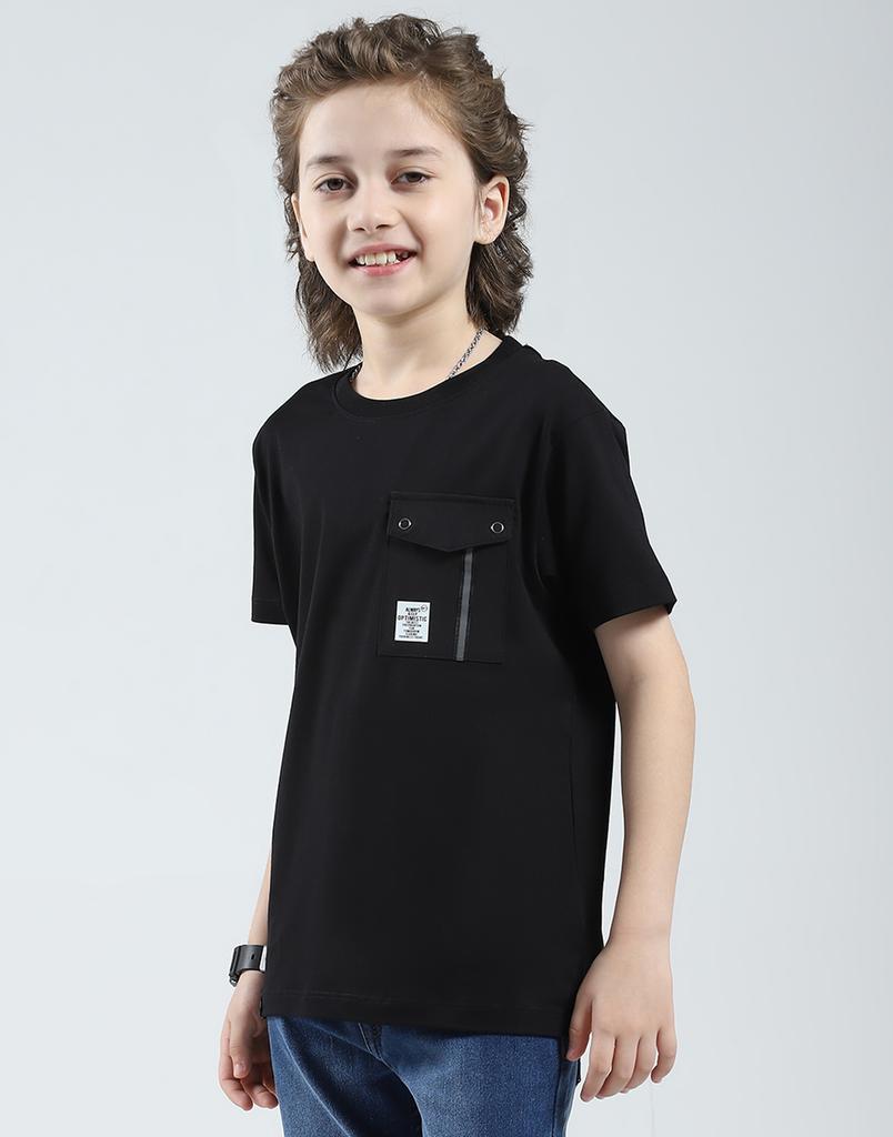 Monte Carlo Boys Solid Regular Fit Round Neck Half Sleeve T-Shirt