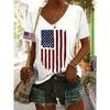 2026 New Star Print Women's T-Shirt Plus Size Top America Flag Summer Women's Trendy Clothing