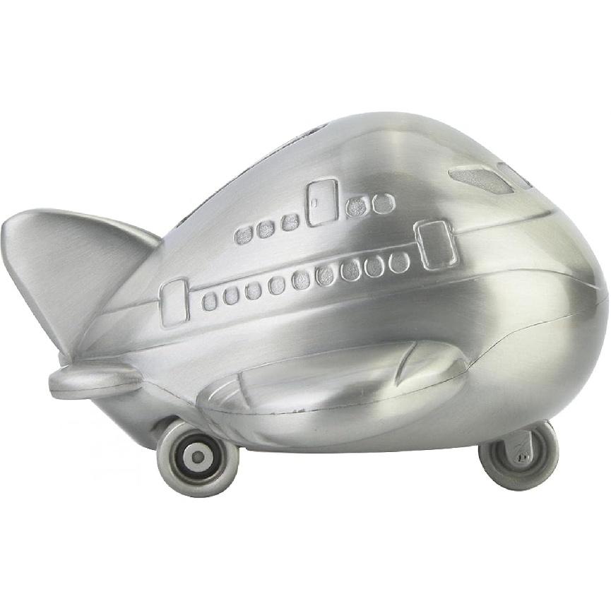 Air Plane Shape Saving Bank, Zinc Alloy Airplane Savings Jar Coin Bank Savings Pot Airplane Piggy Bank Money Saving Box Penny Coin Saving Pot for