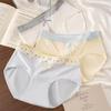 Japanese Contrast Color Block Cotton Women's Antibacterial Briefs