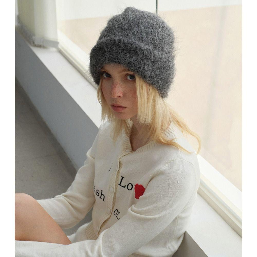Winter Warme Alpaka Wolle Mützen Verdicken Warm Halten Mützen Kälteschutz Mütze Damen Accessoires